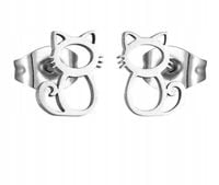 KOLCZYKI SREBRNE STAL CHIRURGICZNA KOTY CATS 06