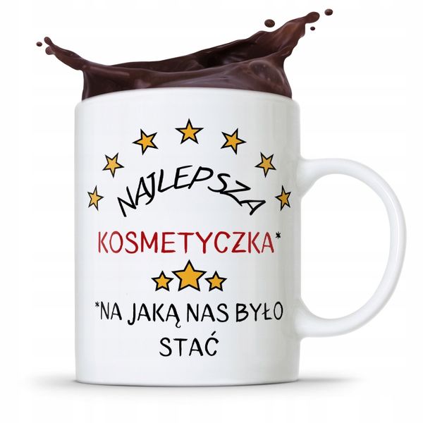 Kubek Prezent Kosmetyczki Najlepsza Kosmetyczka Z Nadrukiem Ze Zdjęciem zdjęcie 1