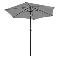 SKŁADANY PARASOL OGRODOWY SZARY Z REGULACJĄ NACHYLENIA 230CM