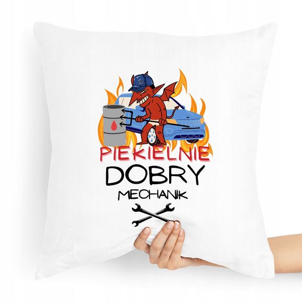 Poduszka Prezent Dla Piekielnie Dobrego Mechanika Z Nadrukiem Ze Zdjęciem zdjęcie 1