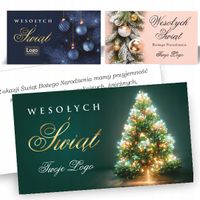 Kartki świąteczne logo firmowe wizytówka 100 szt