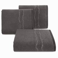 Ręcznik z bordiurą i błyszczącą nicią KARIN 70X140 stalowy