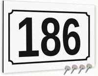 Tabliczka adresowa Dibond Tablica adres domu Biała 30x20 Nadruk UV