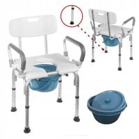 KRZESŁO PRYSZNICOWE WC TOALETA Z OTWOREM SANITARNE SEDESOWE DO