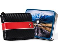 Skorzany sportowy portfel na zamek