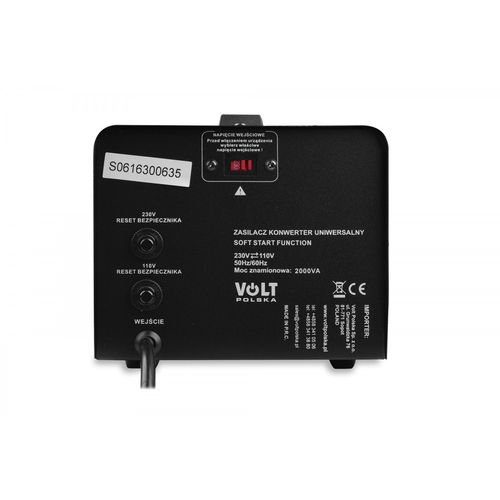 Transformator VOLT POLSKA 230V/110V 2000VA na Arena.pl