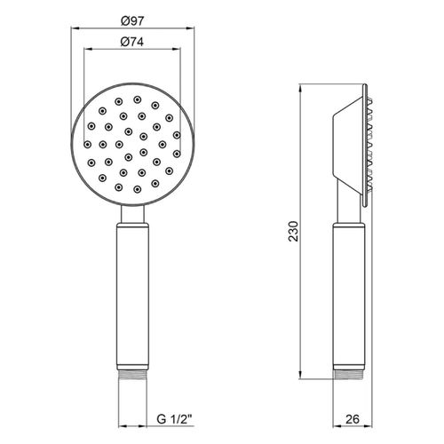 Słuchawka prysznicowa 1-funkcyjna WEZER WKY-16-BLACK na Arena.pl