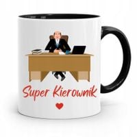 Kubek Czarny Dla Kierownika Super Kierownik Z Nadrukiem Ze Zdjęciem