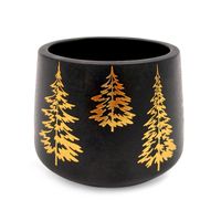 OSŁONKA CERAMICZNA CZARNA DONICZKA ŚWIĄTECZNA NA GWIAZDĘ BETLEJEMSKĄ 11cm