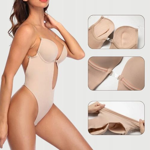 BODY DAMSKIE MODELUJĄCE BIUSTONOSZ MAJTKI STRINGI DO SUKIENKI BEZ PLECÓW S na Arena.pl