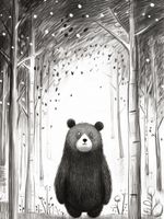 Plakat 15x20cm Ciekawski Miś