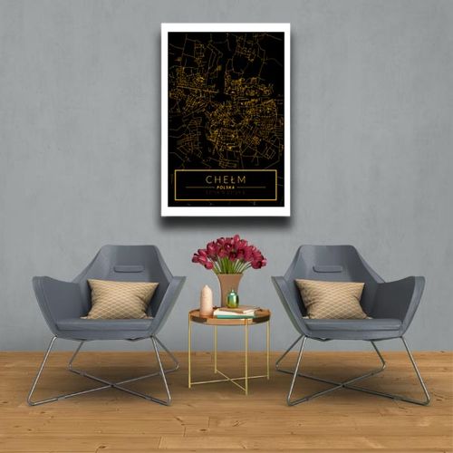 Chełm mapa złota - obraz na płótnie 40x50 cm na Arena.pl