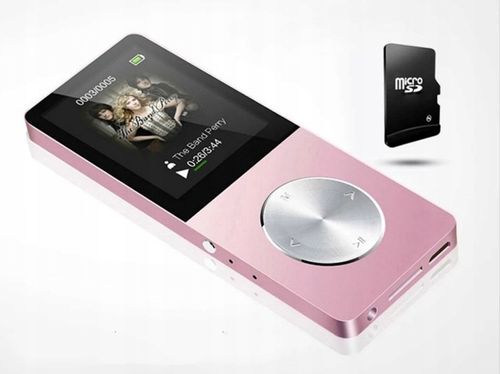 Odtwarzacz MP4 T1 8GB głośnik microSD MP3 różowy na Arena.pl