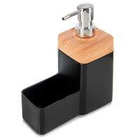 Dozownik Płynu do Naczyń Kuchenny Pojemnik Uchwyt na Gąbkę Zmywak Czarny