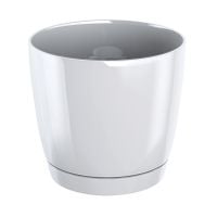 Doniczka COUBI DUOP240 z podstawką | Biały, Kształt Okrągły, Wymiary 24x22 cm, Kolor Biały, Prosperplast