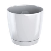 Doniczka COUBI DUOP240 z podstawką | Biały, Kształt Okrągły, Wymiary 24x22 cm, Kolor Biały, Prosperplast