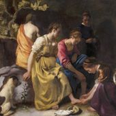 Plakat 100x100cm Diana and her Nymphs, Vermeer Vintage