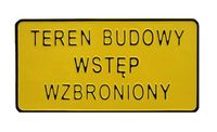 tablica 15*29cm teren budowy wstęp wzbroniony - tab c4