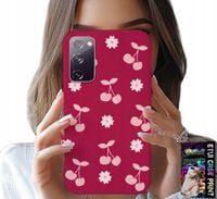 ETUI DO SAMSUNG GALAXY S20 LITE - WISIENKI, WIŚNIE NA BORDOWYM TLE + FOLIA