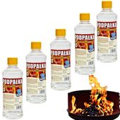 5x Podpałka żelowa do rozpalania grilla i kominków 0,5L
