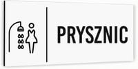 Tabliczka informacyjna PRYSZNIC DAMSKI Aluminium BIAŁA Dibond NADRUK UV