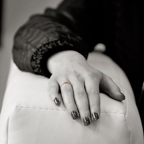 exclusive | pierścionek łańcuszkowy z brylantem 0,13ct w różowym złocie 750 na Arena.pl