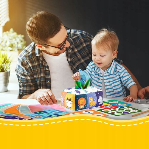 SORTER PUDEŁKO Z CHUSTECZKAMI ZWIERZĄTKA PLUSZOWE MONTESSORI SENSORYCZNE na Arena.pl