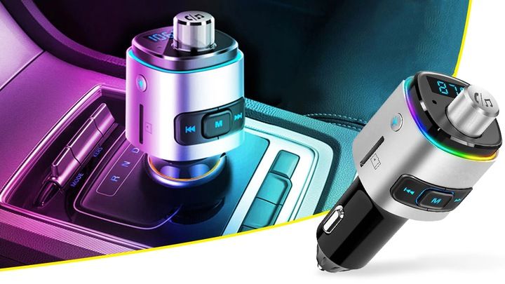 TRANSMITER BLUETOOTH FM SAMOCHODOWY SZYBKA ŁADOWARKA SAMOCHODOWA 2x zdjęcie 2