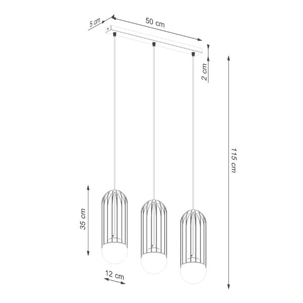 Lampa wisząca BRINA 3L biała zdjęcie 10