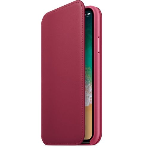 Apple iPhone X Leather Folio - Berry na Arena.pl