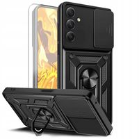 ETUI PANCERNE DO SAMSUNG GALAXY A34 5G CZARNE OBUDOWA ARMOR HOLDER + SZKŁO