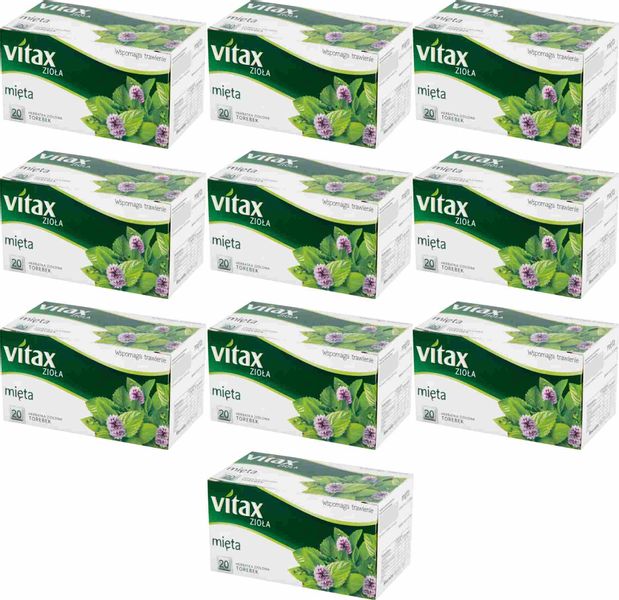 (x10) VITAX Zioła Mięta 20tb zdjęcie 1