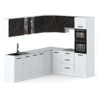 Kuchnia Marra Duża Narożna Z Blatem Pojemna 4.6m Biała San Sebastian Biała