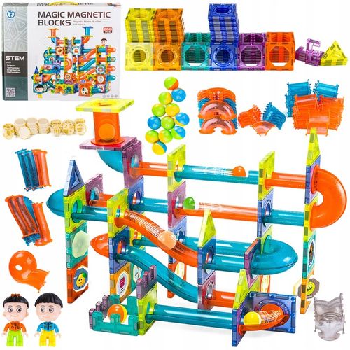 ZESTAW KLOCKI MAGNETYCZNE KONSTRUKCYJNE UKŁADANKA TOR ZAMEK FIGURKI 268 EL na Arena.pl