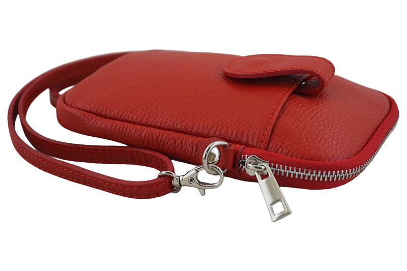 Skórzane etui na telefon - Czerwone jasne zdjęcie 4