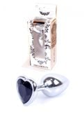 plug jewellery silver  heart plug  black
