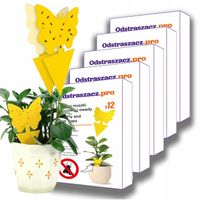 60 Lep na Ziemiórki Owady Żółte Lepy do Doniczek Taśma Domowa Meszki Mszyce