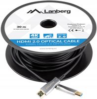 2 x Kabel 30m HDMI Lanberg v2.0 Premium High optical