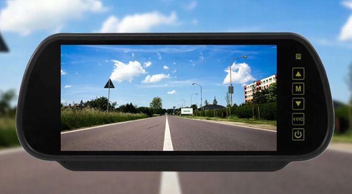 Monitor 7" LCD w lusterku do kamery cofania zdjęcie 8