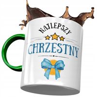 Kubek Zielony Dla Chrzestnego Idealny Na Prezent Z Nadrukiem Ze Zdjęciem