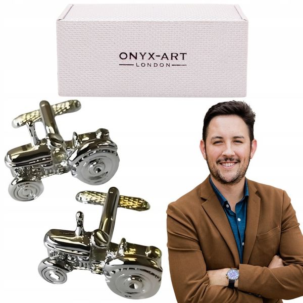 Spinki do mankietów Traktor Stal dla Farmera zdjęcie 1