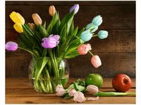 40X50CM KOLOROWE TULIPANY OBRAZ