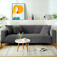 Pokrowiec Na Kanapę Szary Welur 3 Osobowy [22X3]