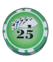 Młynek Ręczny do Tytoniu CBD Suszu w kształcie żetonu do Pokera Zielony