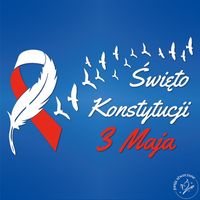 Dekoracja Szkolna Konstytucja 3 Maja - Wstęga - Pióro - 150 x 100 cm