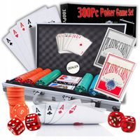 ZESTAW DO POKERA 300 ŻETONÓW Żetony Do Gry Poker Chips Set Karty Walizka