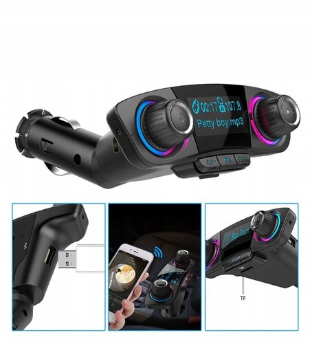 TRANSMITER FM BLUETOOTH ŁADOWARKA 3,1A 2xUSB MP3 na Arena.pl