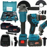 ZESTAW NARZĘDZI SZLIFIERKA 125MM + WKRĘTARKA Z UDAREM - 2 BATERIE