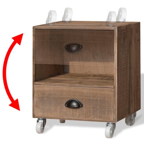 Szafka nocna z drewna w brązowym kolorze na Arena.pl