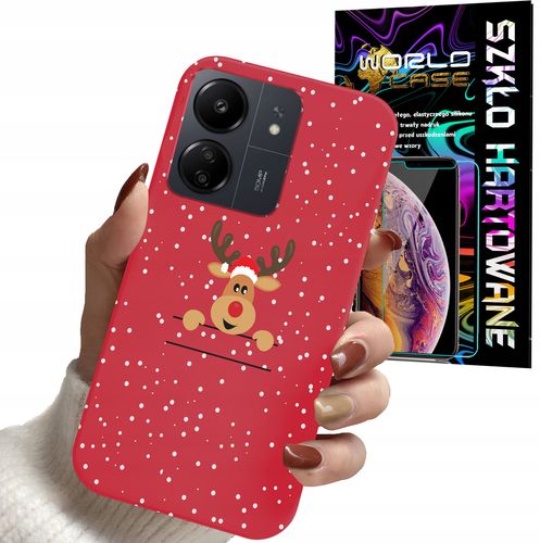 ETUI DO XIAOMI REDMI 13C - ŚWIĄTECZNE WZORY RENIFER PLECKI + SZKŁO na Arena.pl